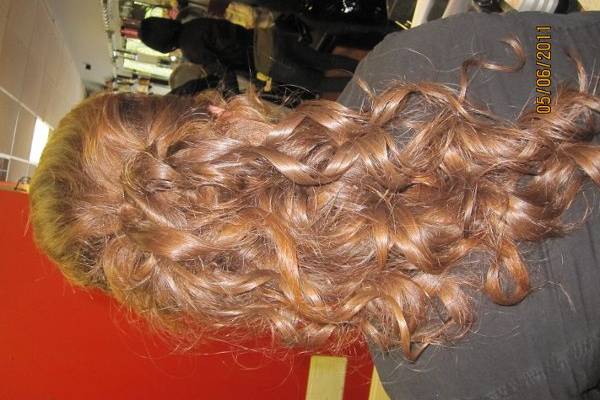 just curls, client does not want any flowers, pearls  or any gems of any sort
