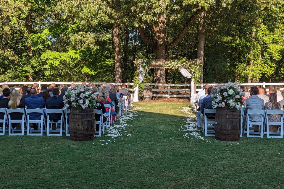 Ceremony area setup