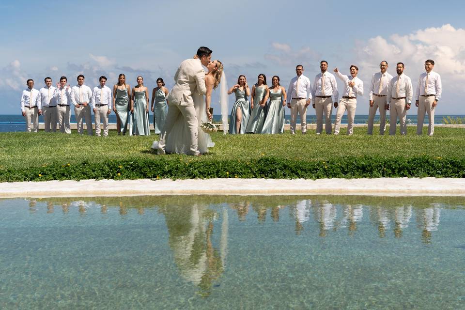 Groomsmen and bridesmaids