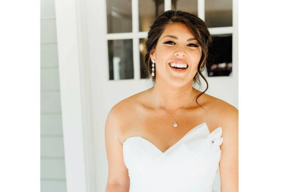 A beaming bride