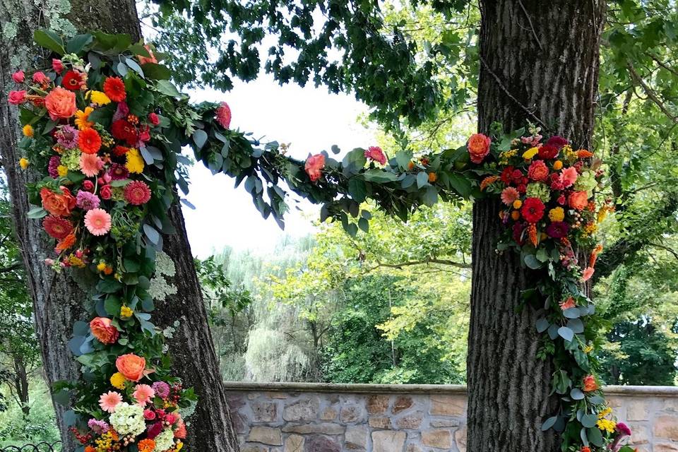 Fall flower backdrop