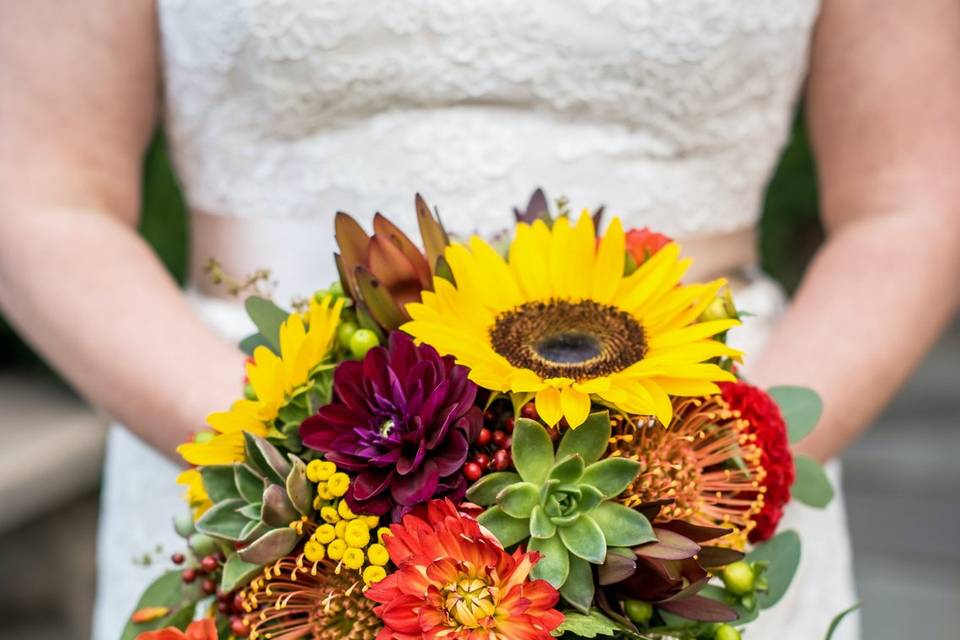 Red and orange bouquet