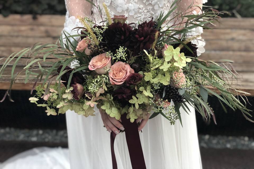 Burgundy Bridal bouquet