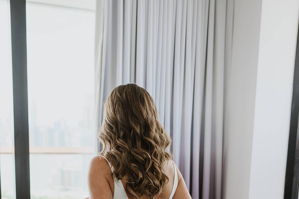 Bride getting ready