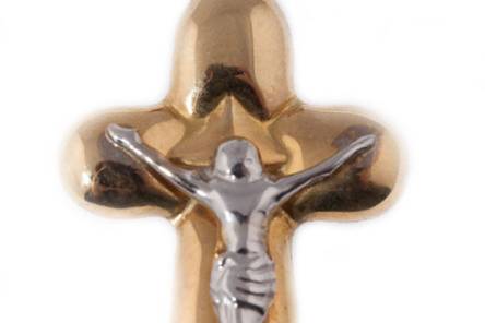 Two-tone crucifix pendant