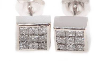 Bezel-set diamond studs