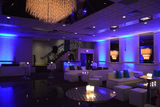 Blue lounge uplights