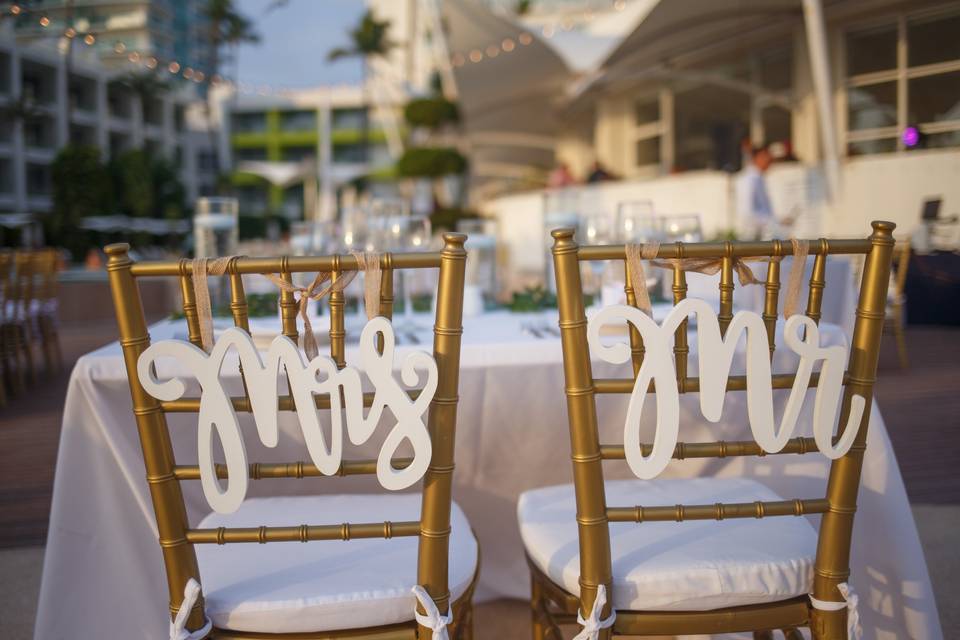 Chairs for the wedding couple