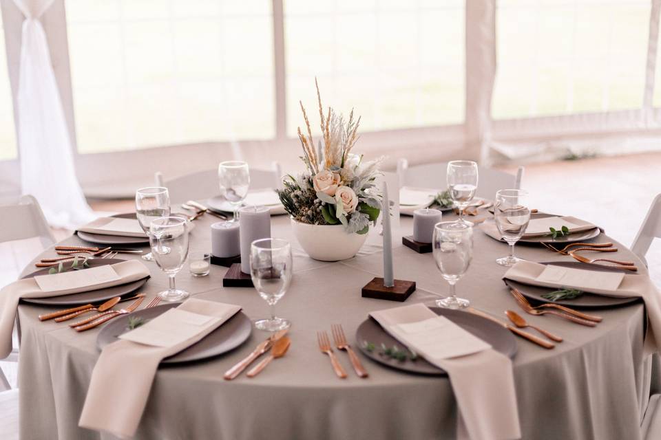 Modern grey table decor