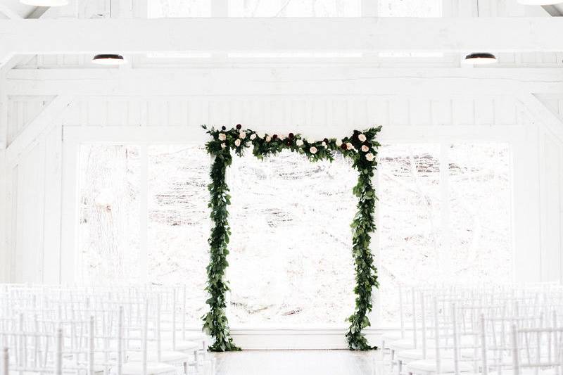 Chapel dressed in garland - Owl and Anchor Photography