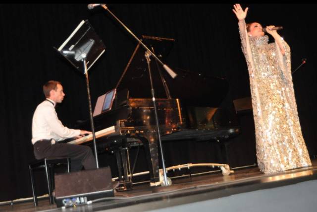 Performing on stage