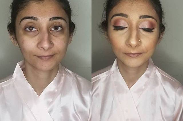 Shimmering eye makeup