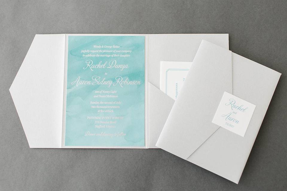 Sky blue invitations