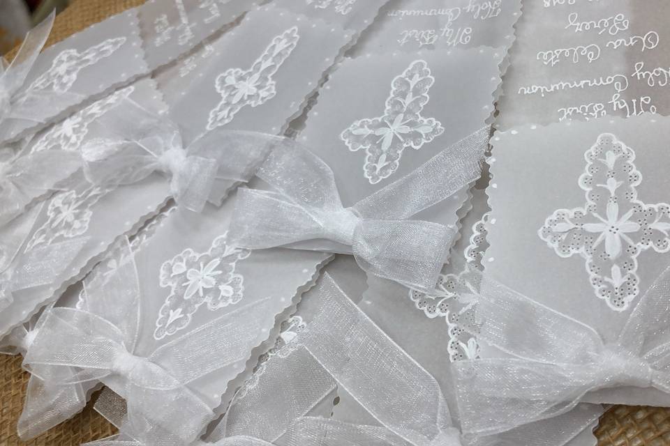 Delicate Hand Embossed Vellum / Translucent Bookmarks