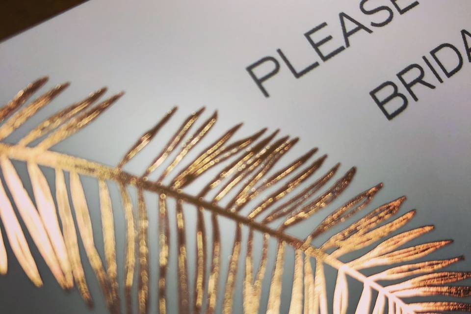 Custom Copper Foil Palm Frond motif