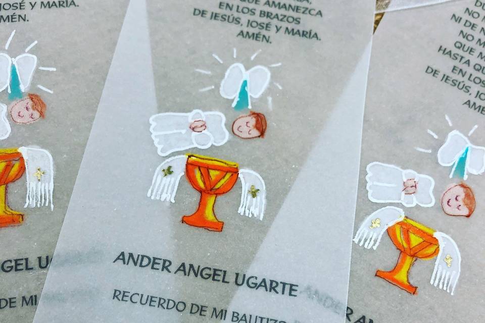 Unique Hand Drawing Baptismal Favors