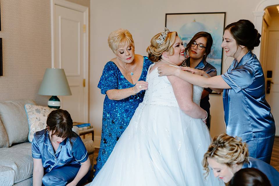 Bride getting ready