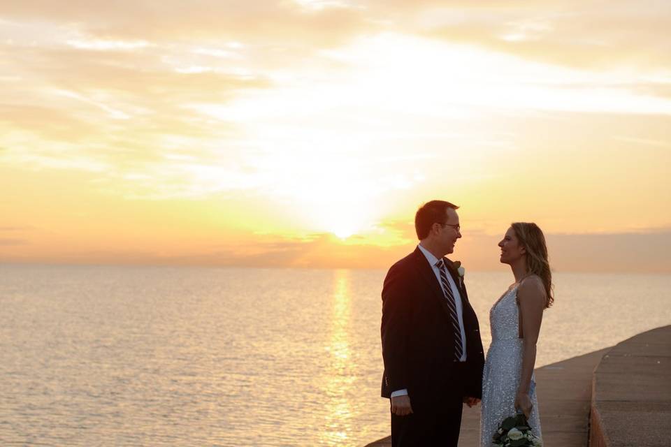 Sunrise wedding by the Adler