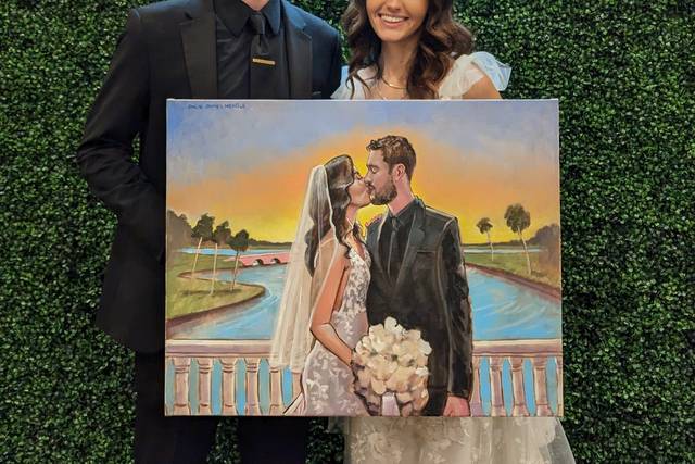 Bride & Groom With Painting