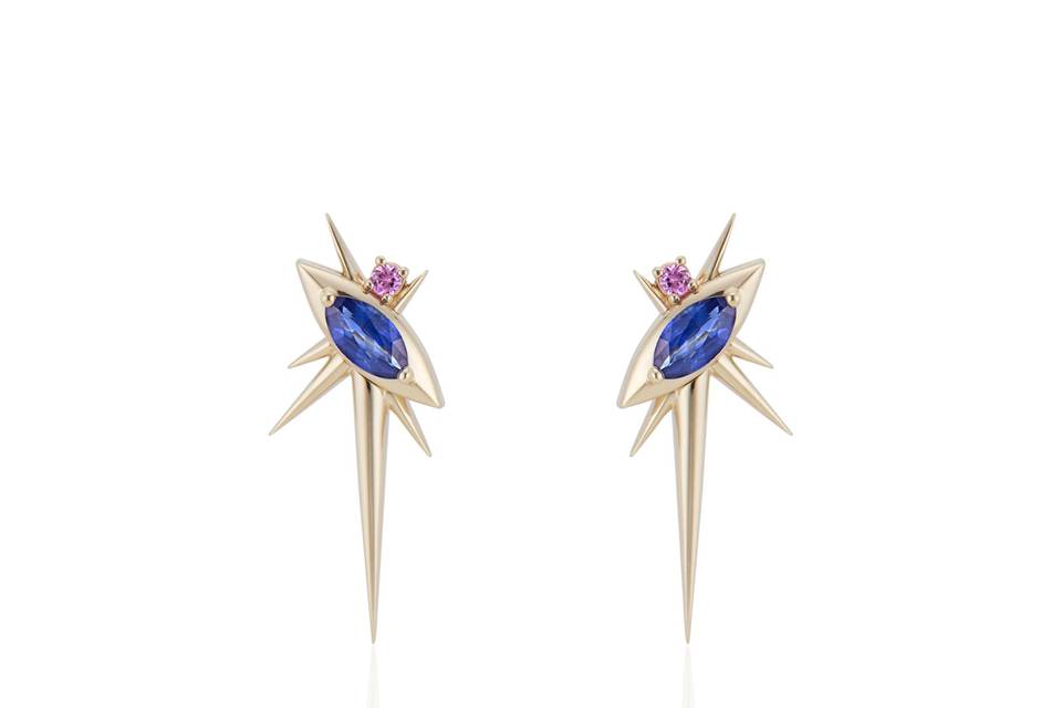 Sapphire Spike Earrings