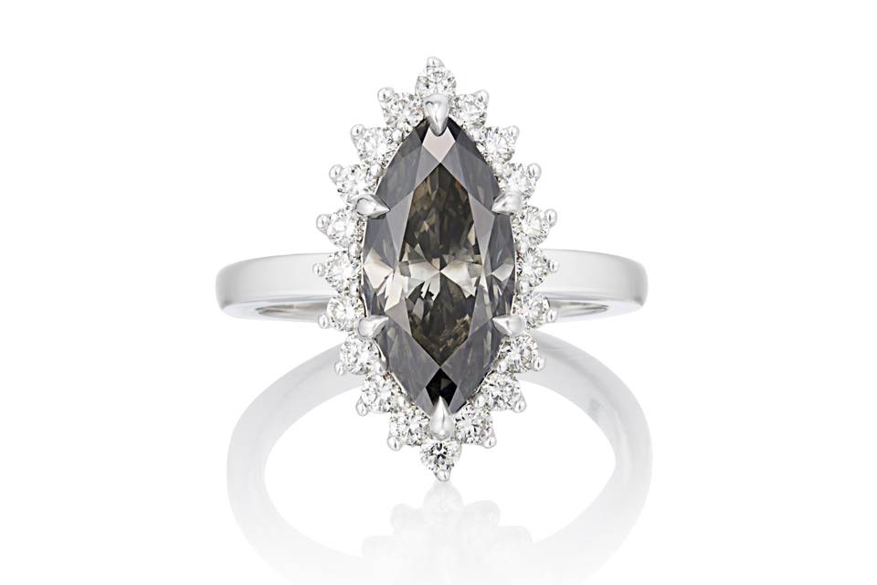 Grey Diamond Engagement Ring