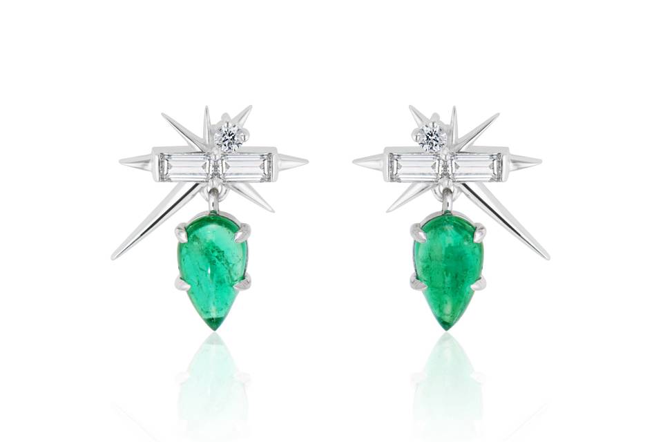 Emerald Spike Earrings