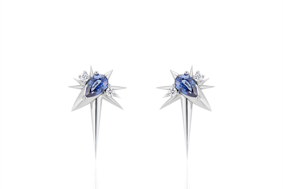 Sapphire Spike Earrings