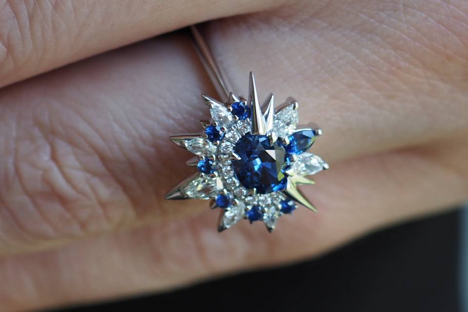 Sapphire & Diamond Engagement