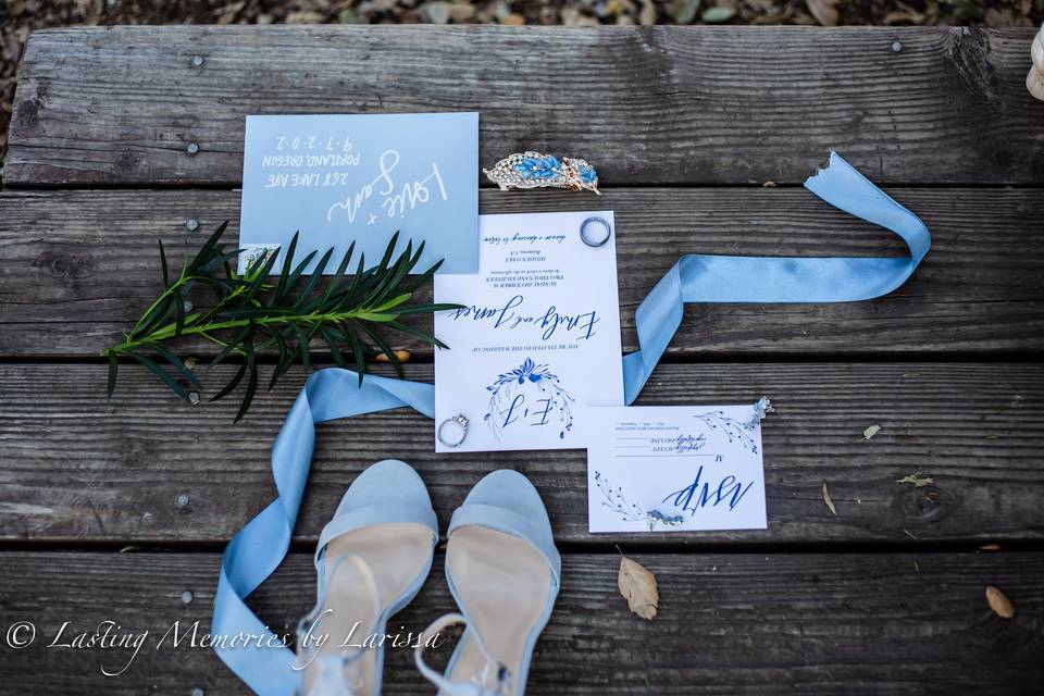 Invitation and shoes