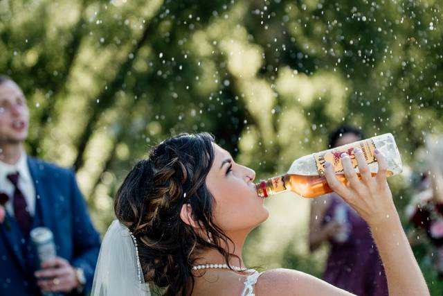 Fireball + Champagne Spray