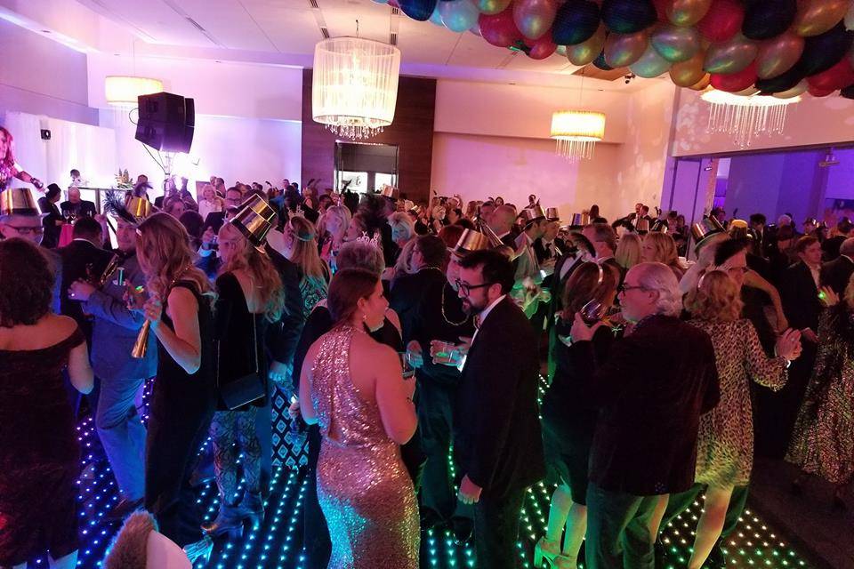 Reception dance floor and lighting