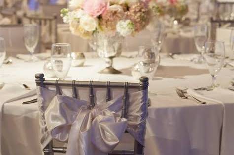 Table setup with centerpiece