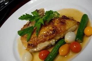 Pan Roasted Breast of Chicken with Baby Vegetables