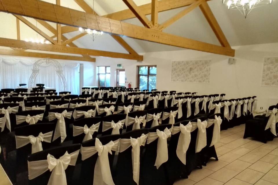 Black and white chair covers