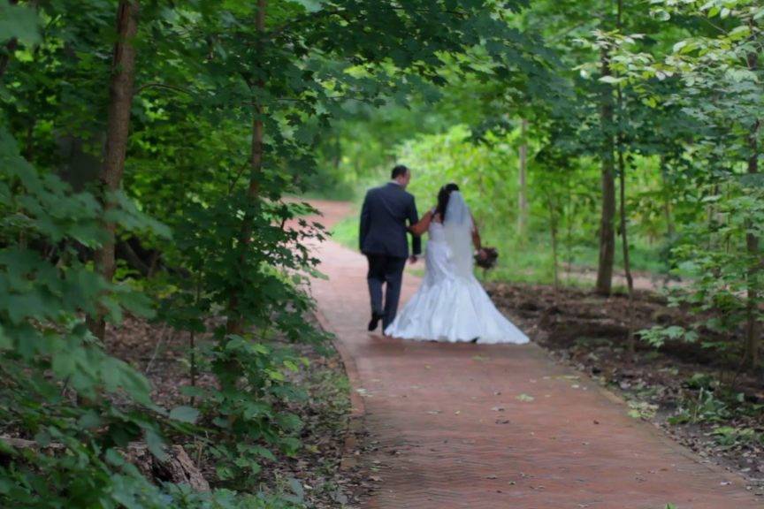 Husband and wife walk