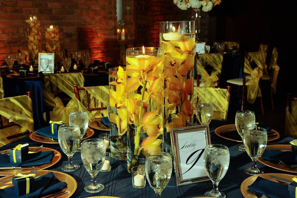Yellow floral decorations