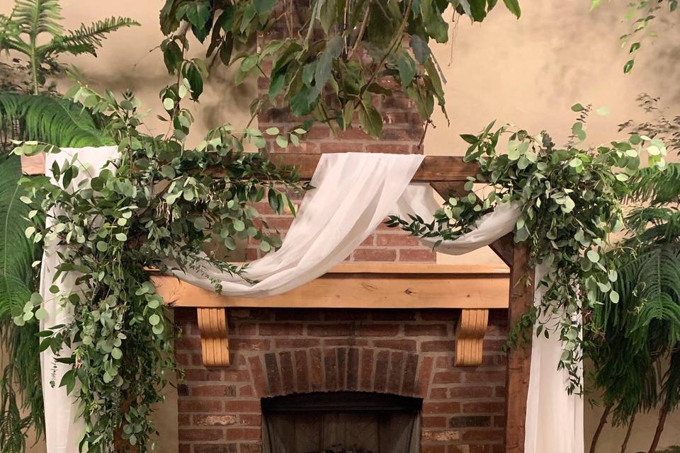 Rustic arch decorated