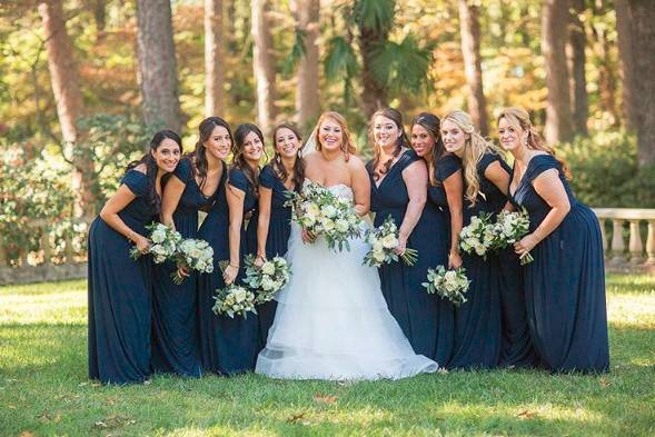 Bride and her bridesmaids