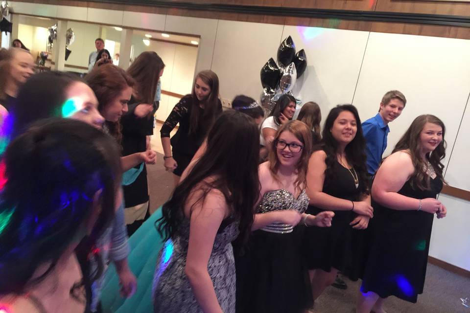 Father daughter dance, and we'll blame the Photographer for the DJ photobomb!