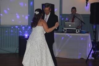 Father daughter dance, and we'll blame the Photographer for the DJ photobomb!
