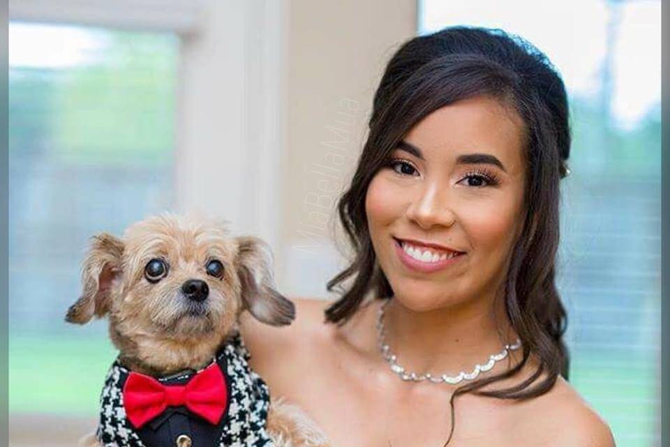 With the dog