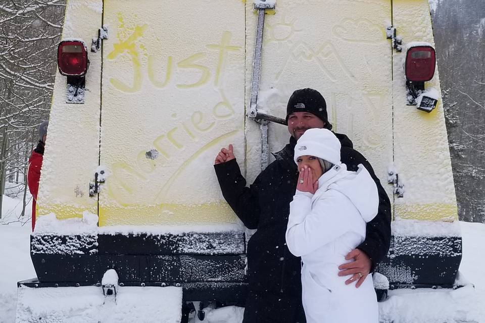 Just Married at Maroon Bells