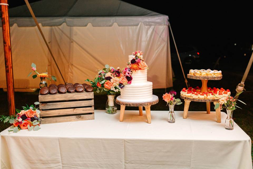 Cake with desserts