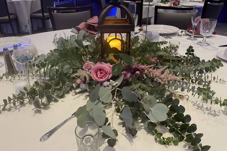 Lantern with Greenery & Floral