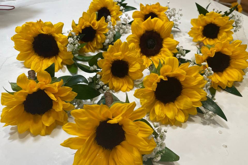 Sunflower boutonniere