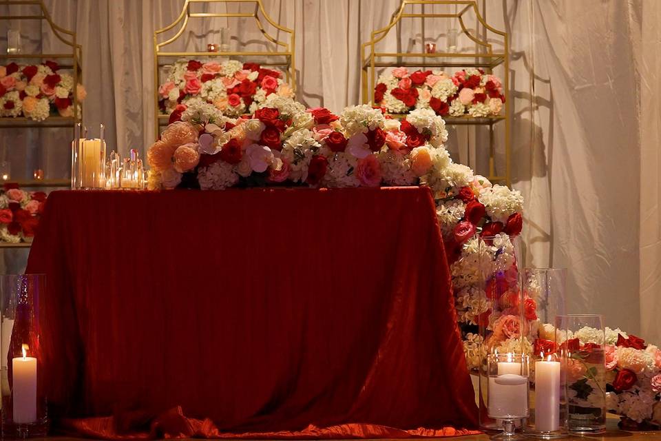 Bride and groom table