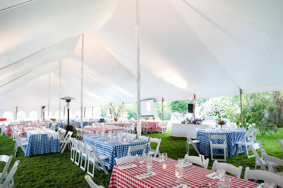 Spotless white party tent