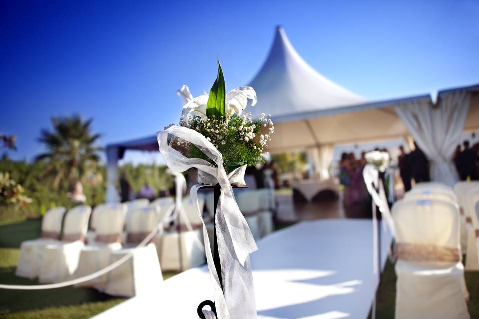 Beautiful white wedding tent