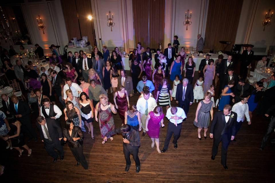 Guests dancing