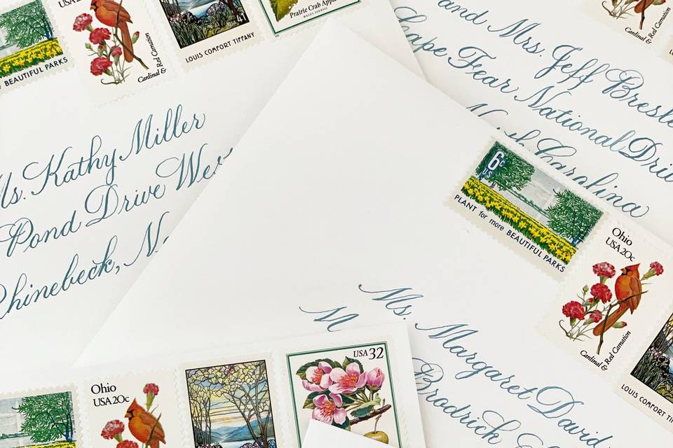 Elegant Flourish (Vintage Paper) Wedding Thank You Stamp - Luxury Wedding  Invites